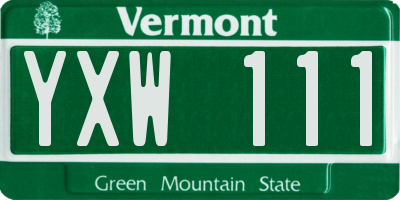 VT license plate YXW111