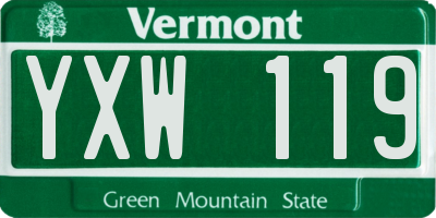 VT license plate YXW119