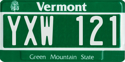 VT license plate YXW121