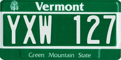 VT license plate YXW127