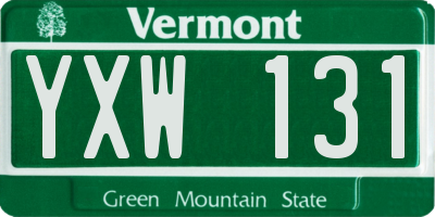 VT license plate YXW131