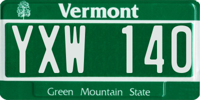 VT license plate YXW140