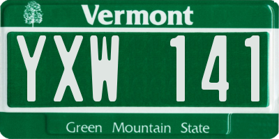 VT license plate YXW141