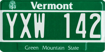 VT license plate YXW142