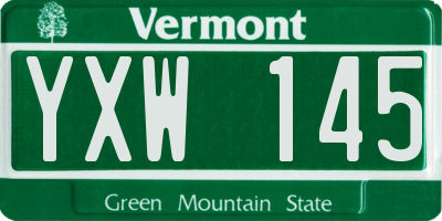 VT license plate YXW145