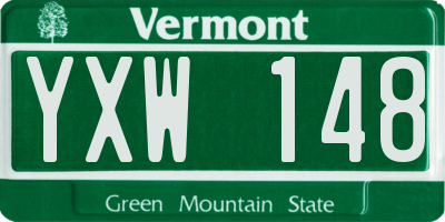 VT license plate YXW148