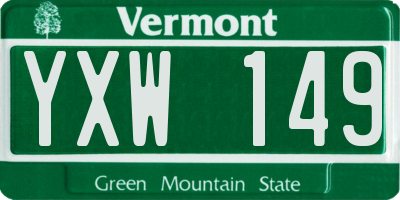 VT license plate YXW149