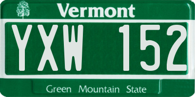 VT license plate YXW152