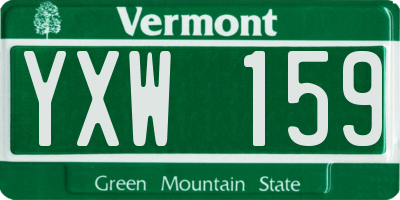 VT license plate YXW159