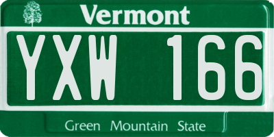 VT license plate YXW166