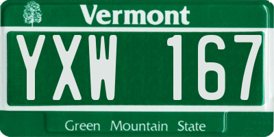 VT license plate YXW167