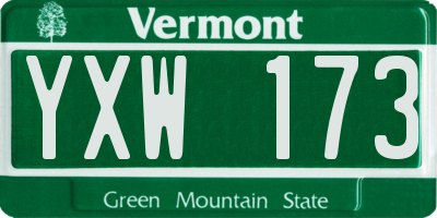 VT license plate YXW173