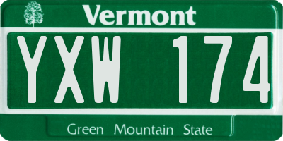 VT license plate YXW174