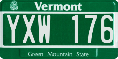 VT license plate YXW176