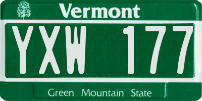 VT license plate YXW177