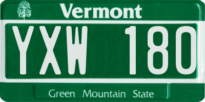VT license plate YXW180