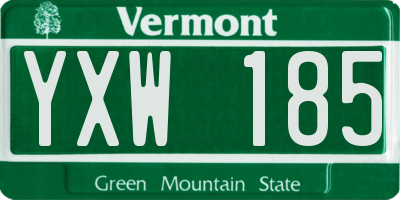 VT license plate YXW185