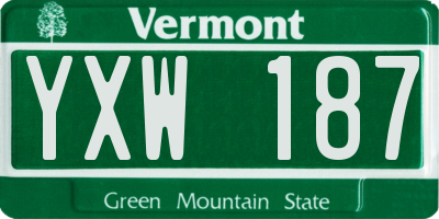 VT license plate YXW187