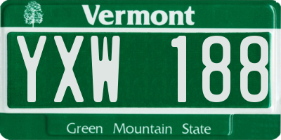 VT license plate YXW188