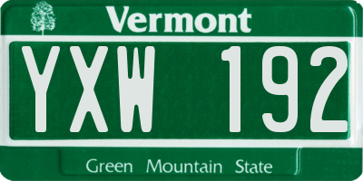 VT license plate YXW192