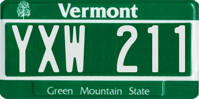VT license plate YXW211