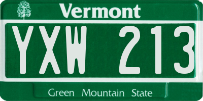 VT license plate YXW213