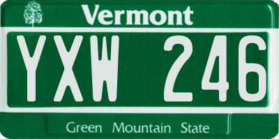 VT license plate YXW246