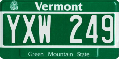 VT license plate YXW249