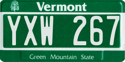 VT license plate YXW267