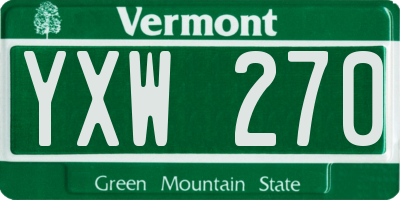VT license plate YXW270