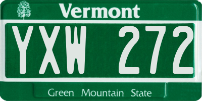 VT license plate YXW272