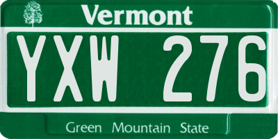 VT license plate YXW276