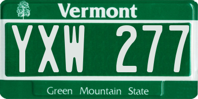 VT license plate YXW277