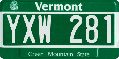 VT license plate YXW281