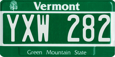 VT license plate YXW282