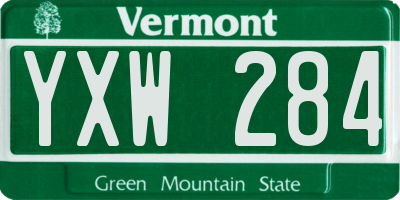 VT license plate YXW284