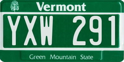 VT license plate YXW291