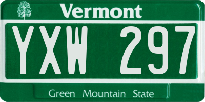 VT license plate YXW297