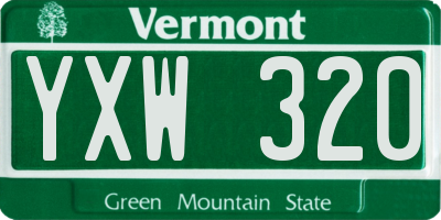 VT license plate YXW320
