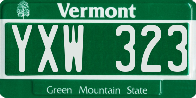 VT license plate YXW323
