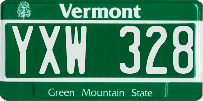 VT license plate YXW328