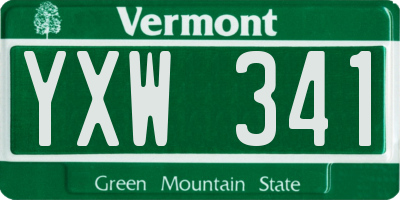 VT license plate YXW341