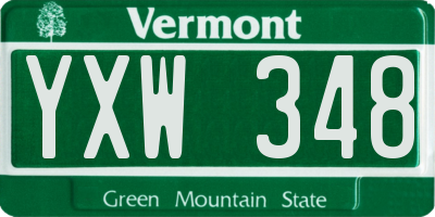 VT license plate YXW348