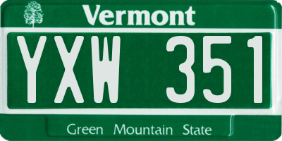 VT license plate YXW351