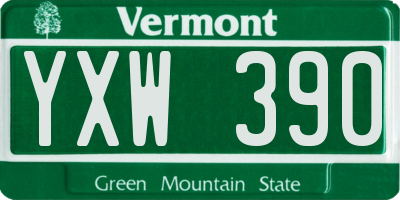 VT license plate YXW390