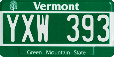VT license plate YXW393