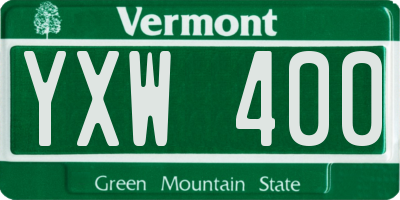VT license plate YXW400