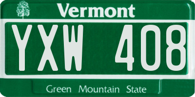 VT license plate YXW408