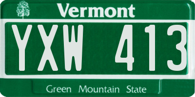 VT license plate YXW413