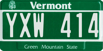 VT license plate YXW414